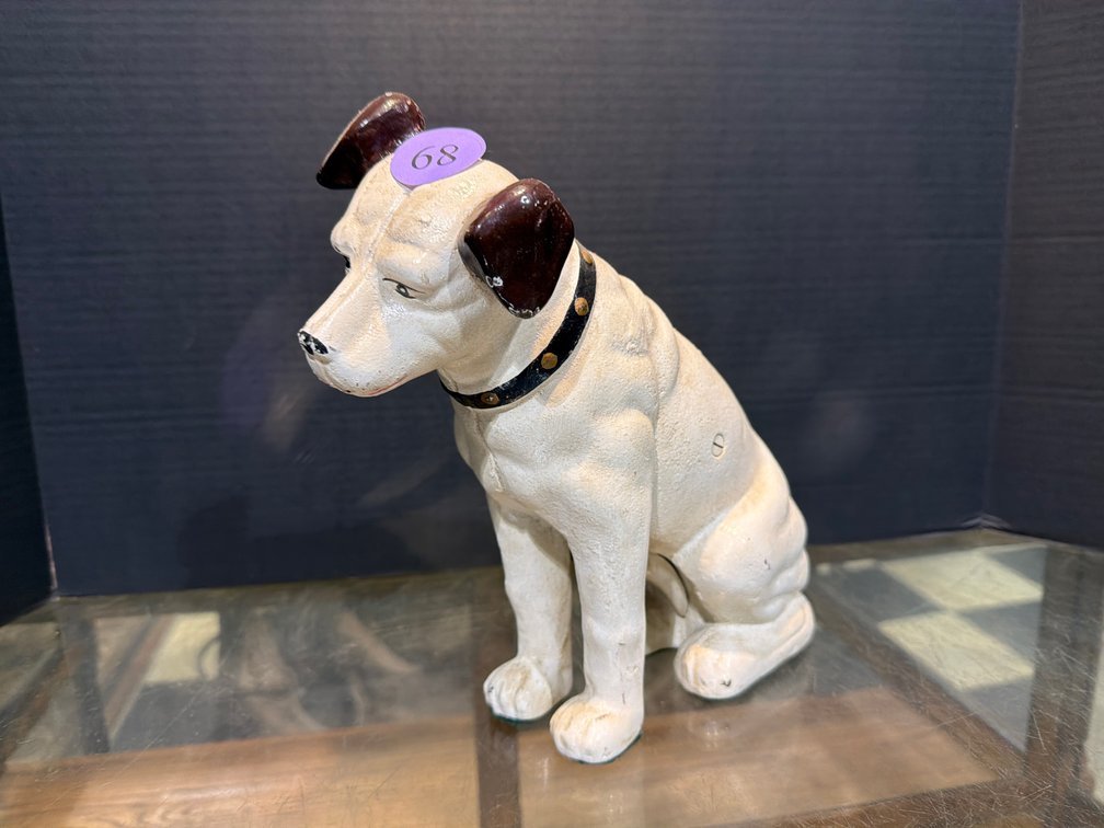Cast Iron Nipper Dog Bank 10” tall