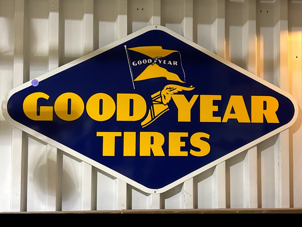 Goodyear Tires metal sign, 54” x 30”