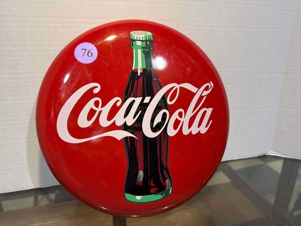 Coca-Cola Button Sign 12”Dia.