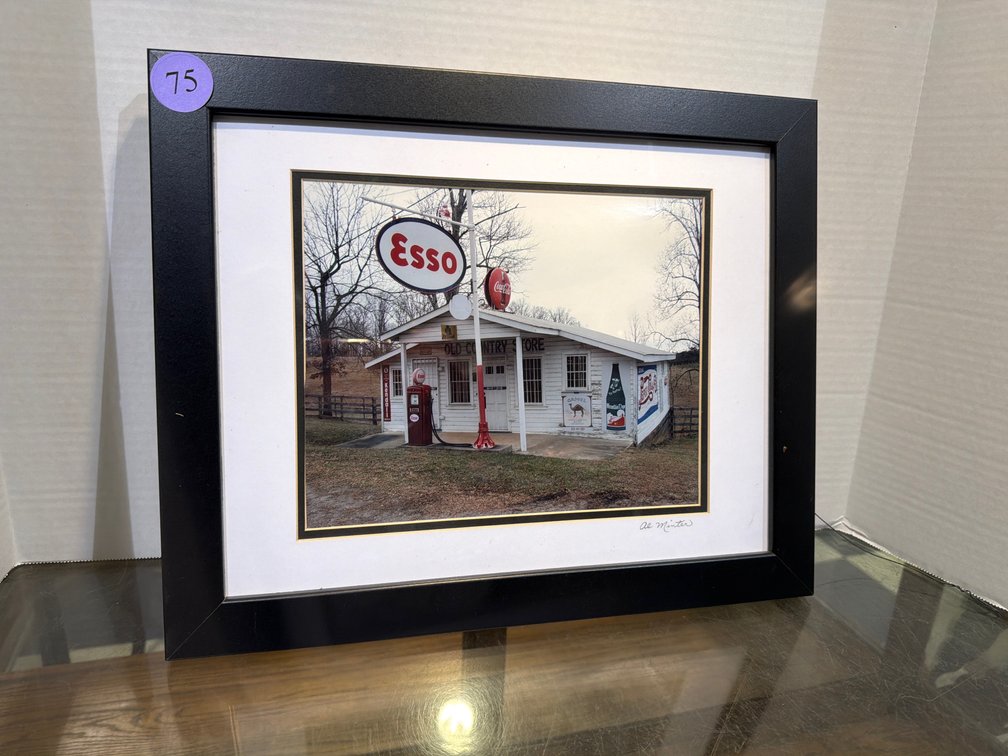 Framed “Esso Old Country Store” 13”x16” Signed by Al Minter