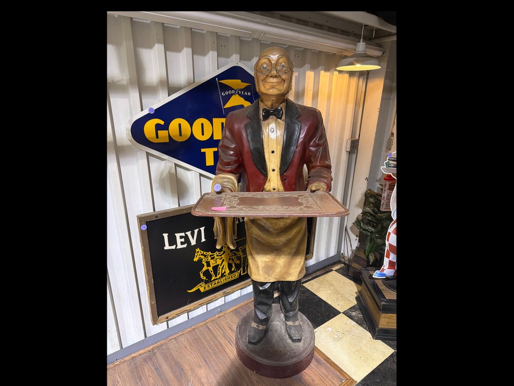 Life Size Butler with Serving Tray 24”x36”x72”