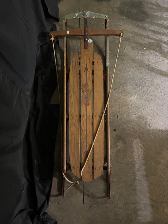 Vintage flexible flyer wooden snow sled
