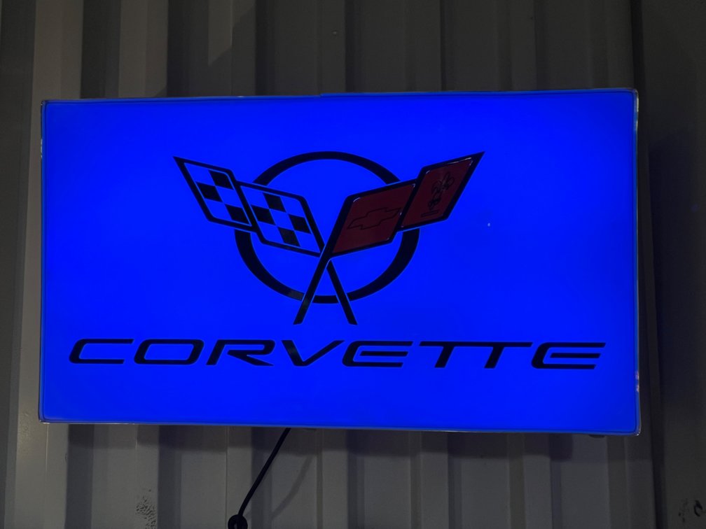 Corvette illuminated hanging sign