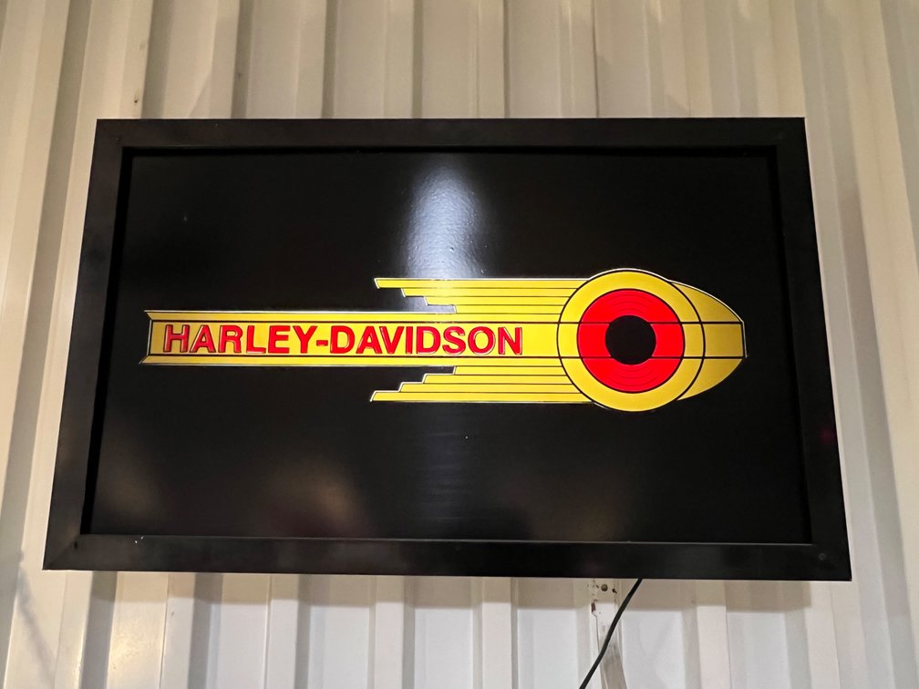 Harley-Davison illuminating hanging sign