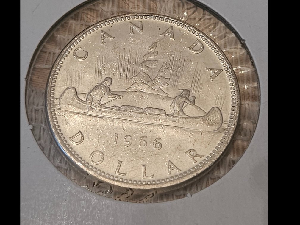 Silver 1966 Canadian Dollar - 23.33 grams of 80% Silver