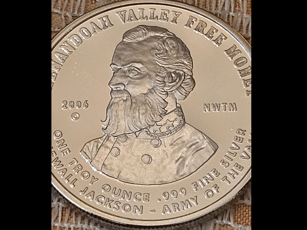 1 Troy Oz .999 Silver Stonewall Jackson Proof Coin