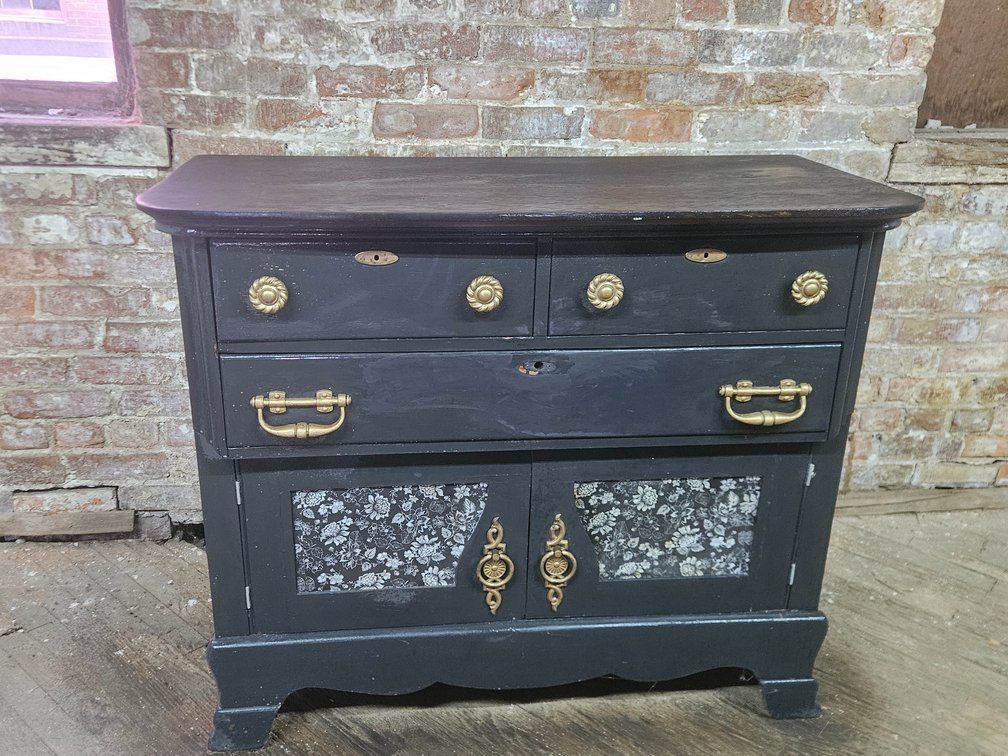 Ca. 1890 Sideboard with Blue painted finish