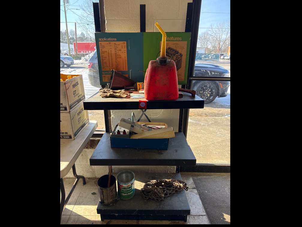 Metal Display Shelving and Contents