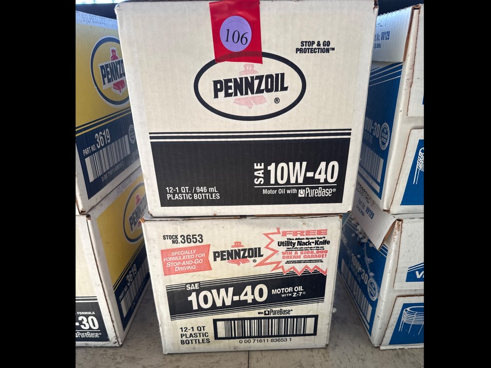 Pennzoil 10W-40 Motor Oil, 24 bottles