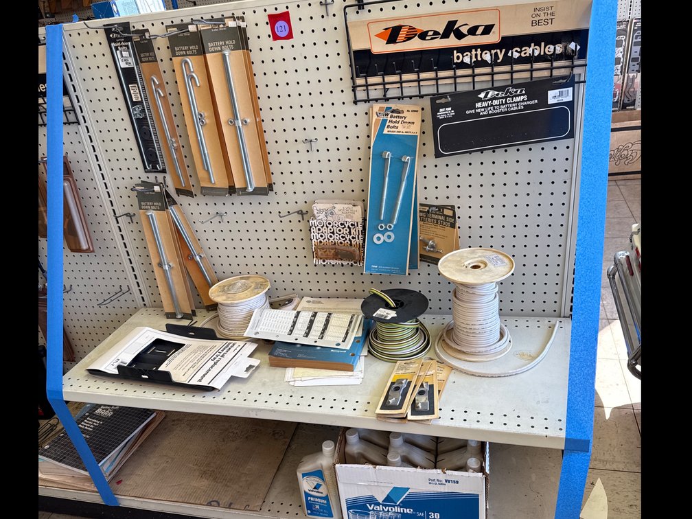 Battery Bolts, Boat Cable, Case of Oil