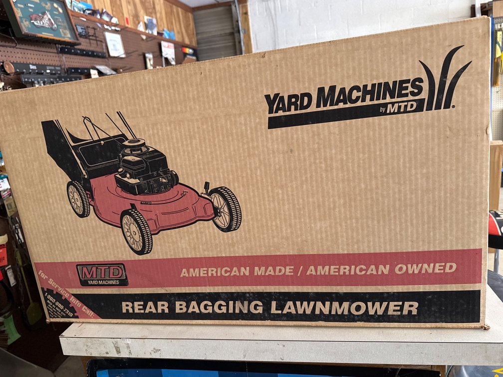 NIB MRD Yard Machines Rear Bagging Mower