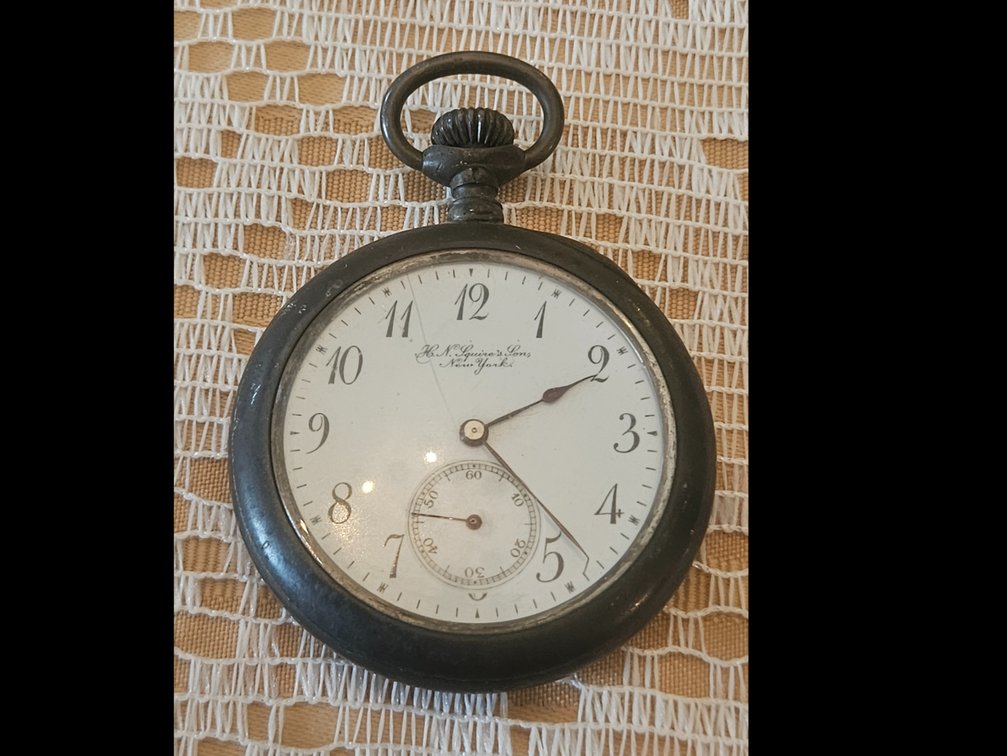 .935 Sterling Silver H. N. Squire's Son Pocket Watch