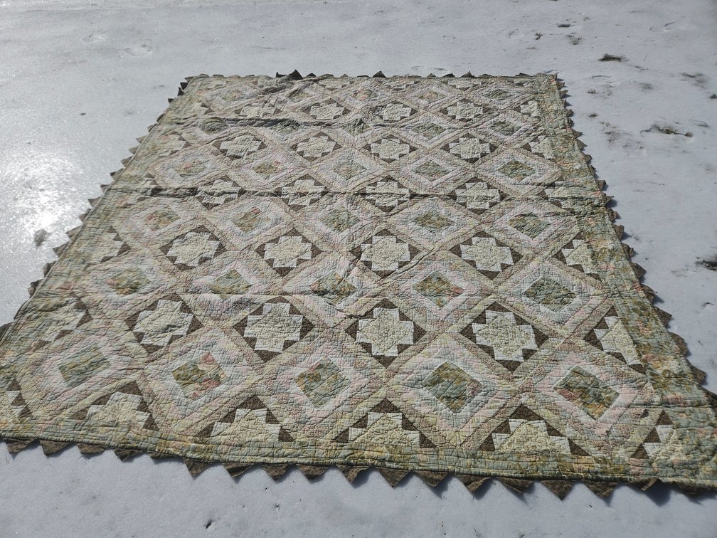Large Patterned Quilt with floral back panel