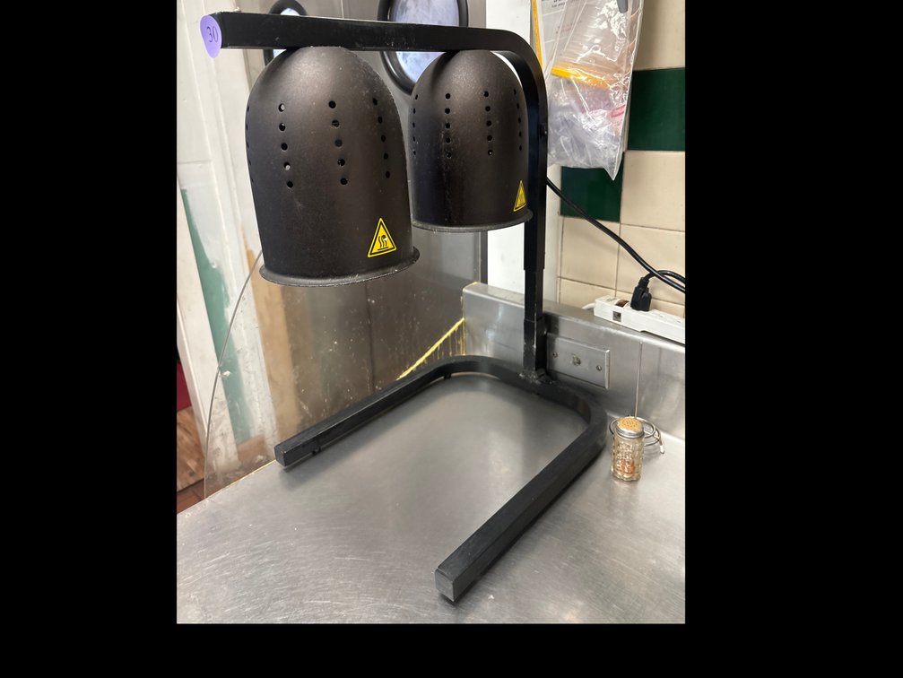 Heat lamp unit; 14” x 17” x 22” tall