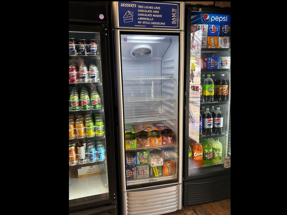 Cooler for drinks,  24” x 23” x 78” tall