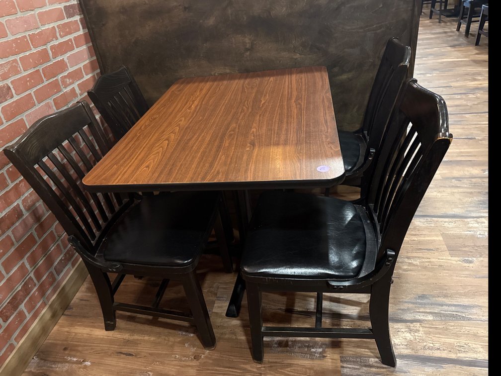 Laminate Table and 4 Padded Chairs