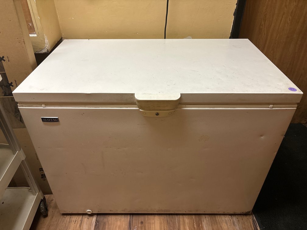 Maytag chest freezer, 46” x 27” x 35” tall