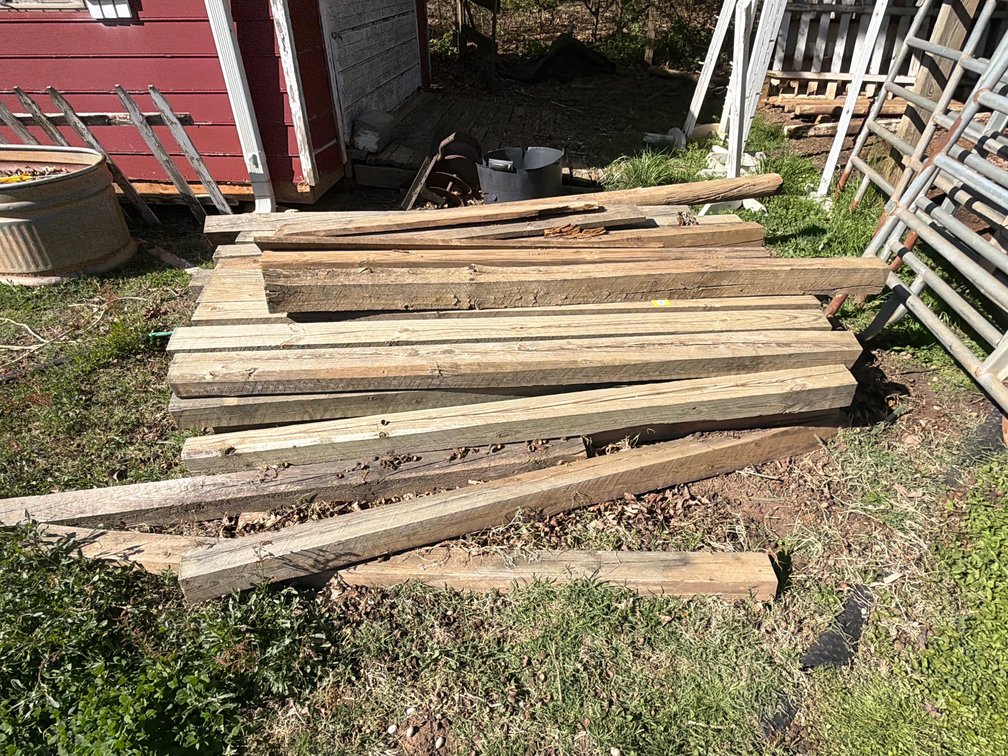 Pile of wooden posts