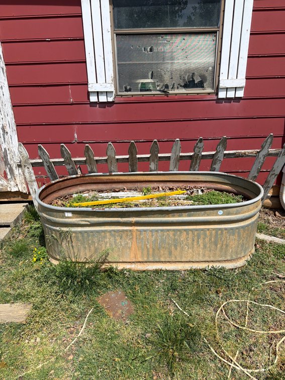 Lot of (2) galvanized metal stock tanks
