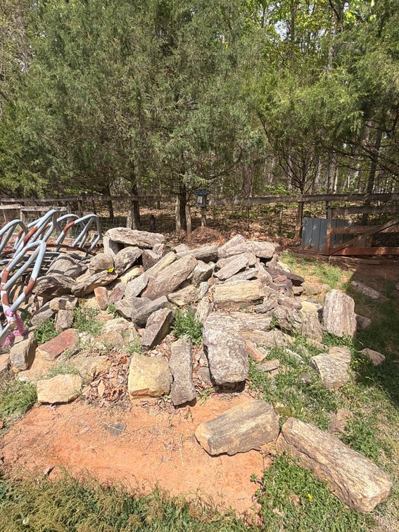large pile of yard decorative stones/rocks