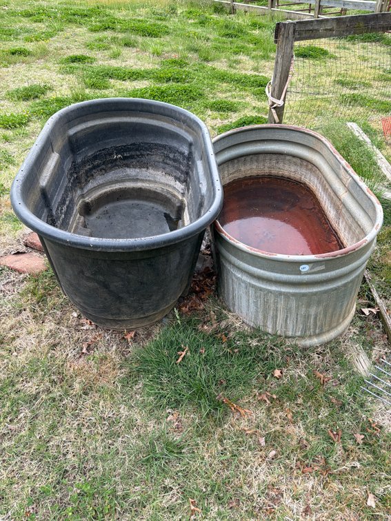 (2) stock tank (1 metal, 1 rubber)