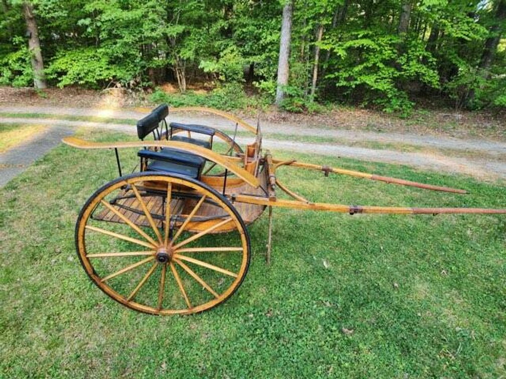Antique horse-drawn gig or road cart