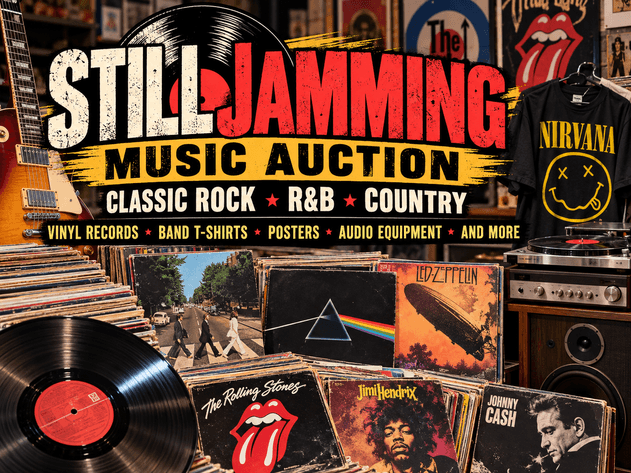 Image for Still Jamming Music Auction | Classic Rock, R&B & Country Vinyl Records, Band T-Shirts, Posters, Audio Equipment & More