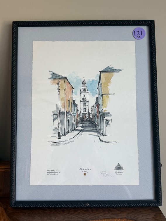 12/100 limited hand-colored print titled “Shandon Cork”