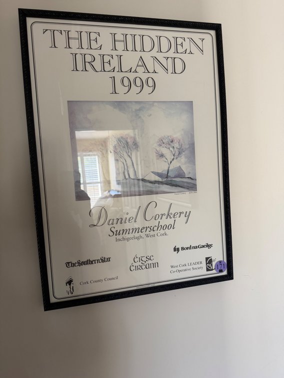 framed print is a poster for the Daniel Corkery Summer School