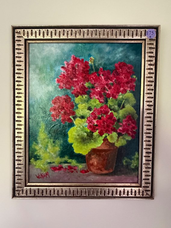 a framed vintage-style oil painting