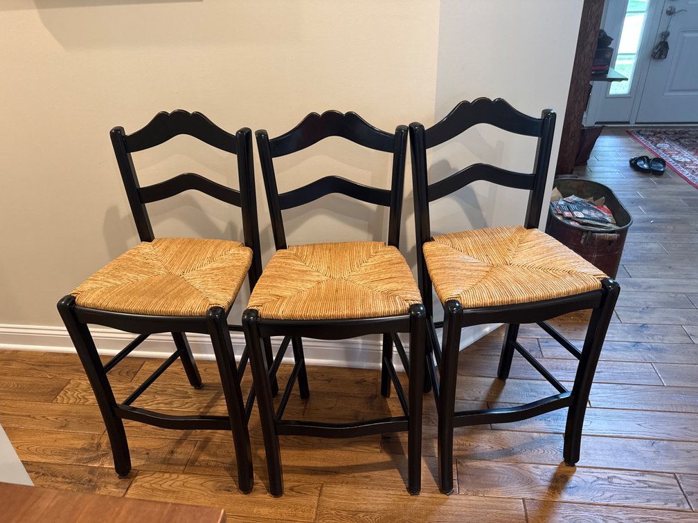 Counter-Height Barstools with Rush Seats
