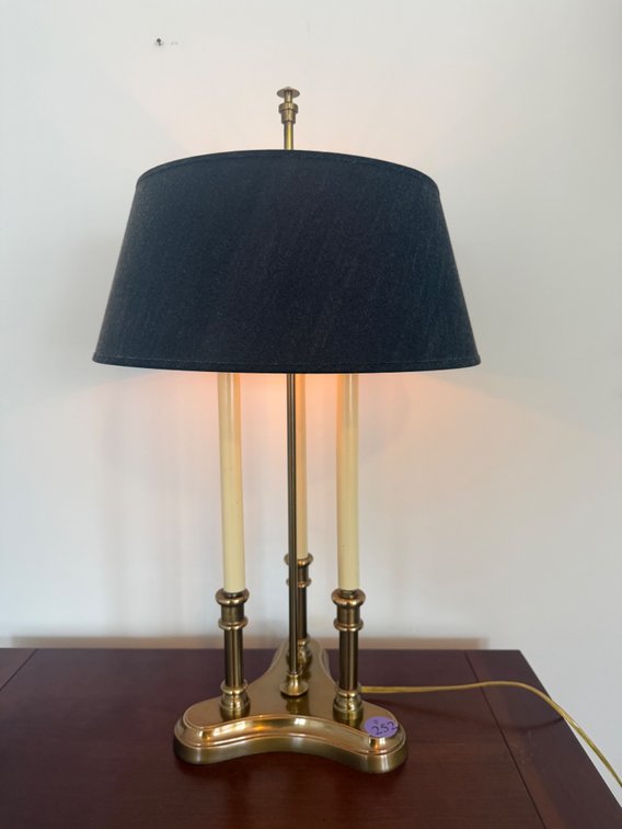 vintage brass French bouillotte-style table lamp
