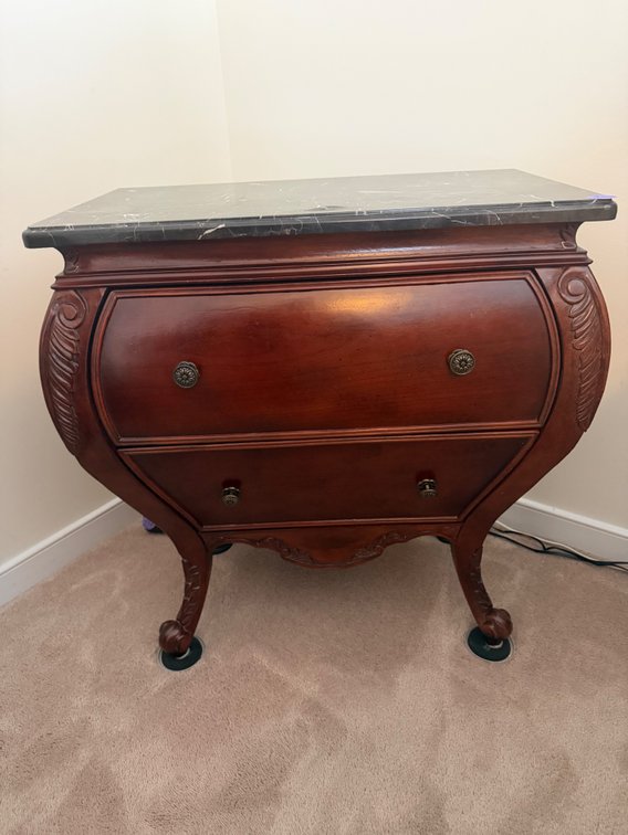 Bombay Company Marble Top Bombe Chest