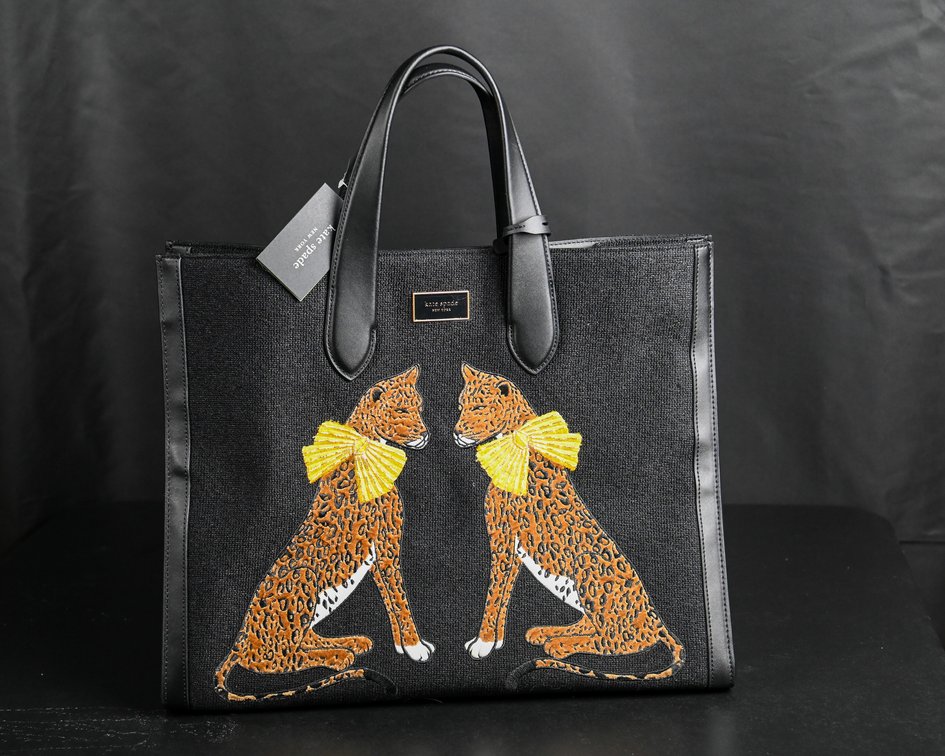 Kate Spade Manhattan Lady Leopard Embroidered Large Tote
