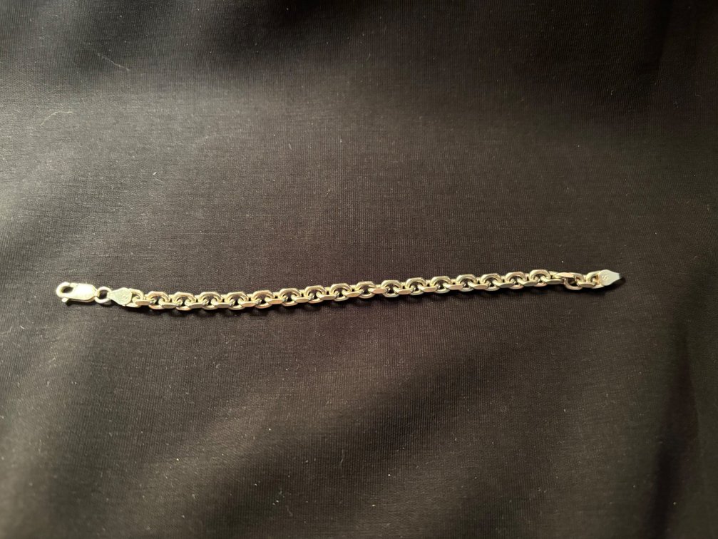 Sterling link bracelet, marked 925; 13.8g; 7”