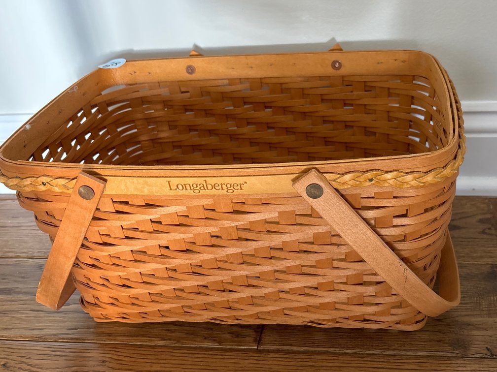 Longaberger basket with handles; 15” wide