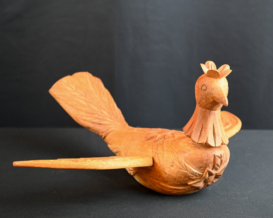 Hand Carved Wooden Pheasant