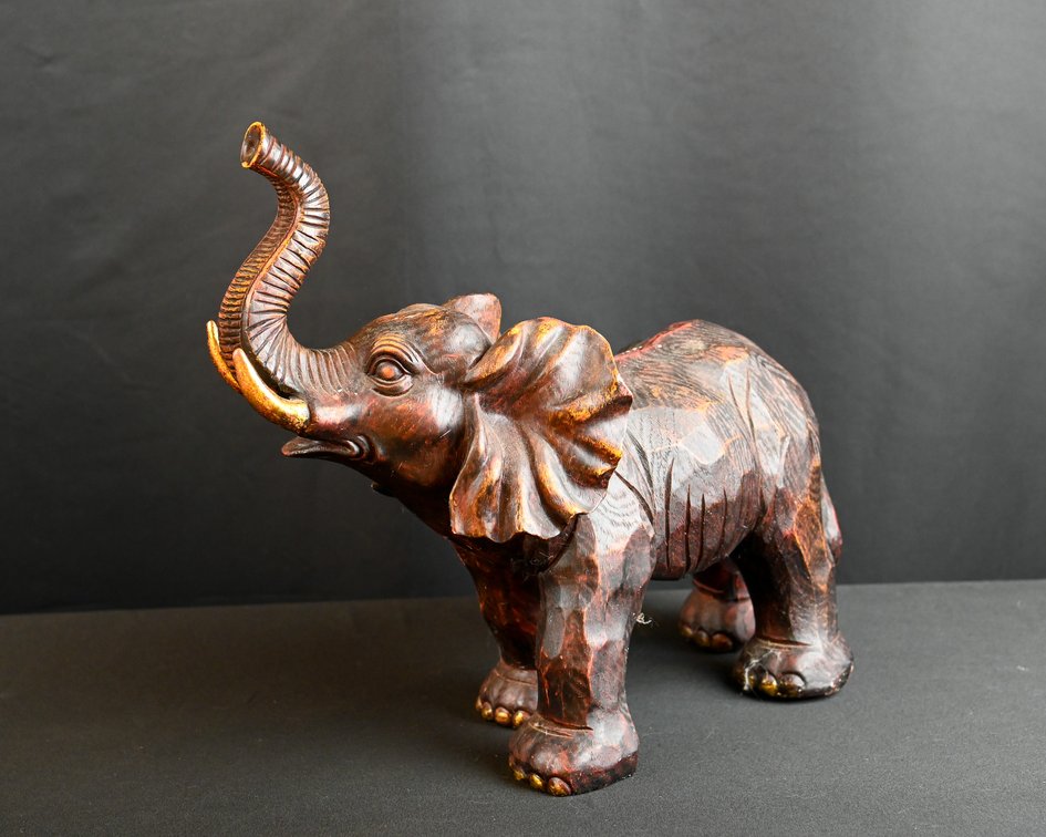 Decorative Carved Elephant Figurine
