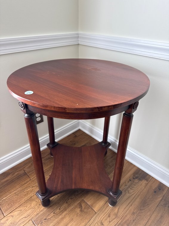 Two-tier Wood Table, 26” diameter