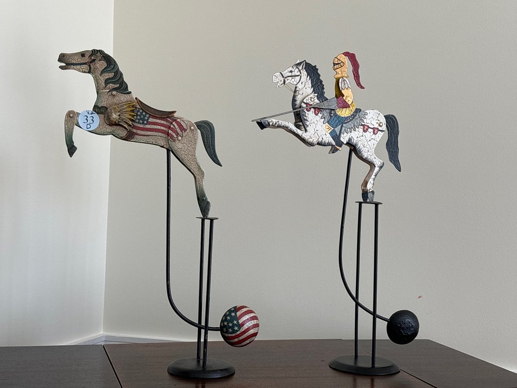 Metal painted balance toys, 19” tall