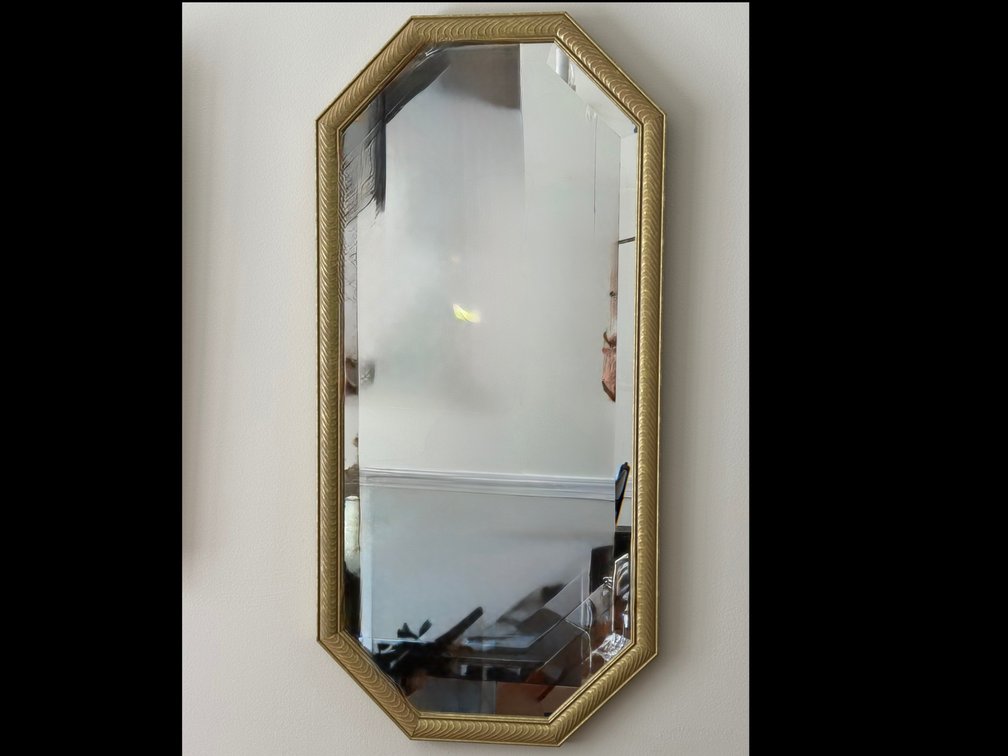 Beveled Gilded Mirror, 18.5” x 38”