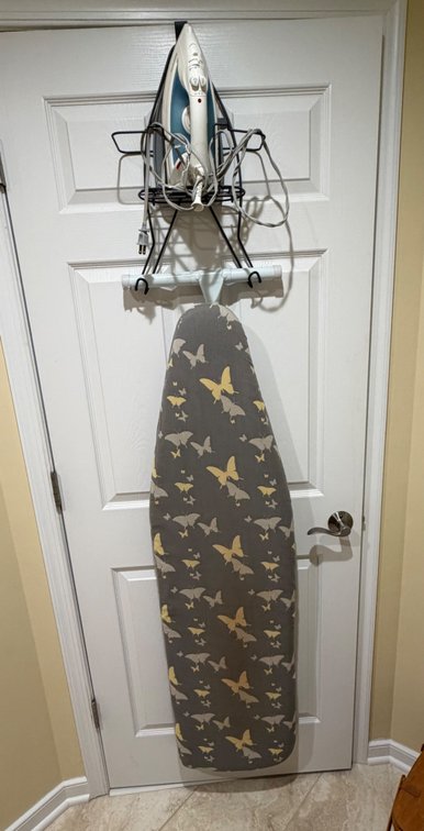 Ironing board with iron lot