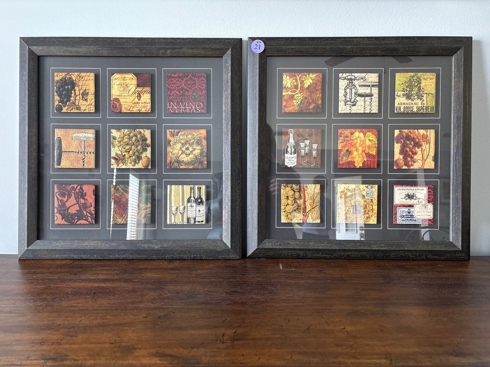 Pair of Framed Wine Themed Prints