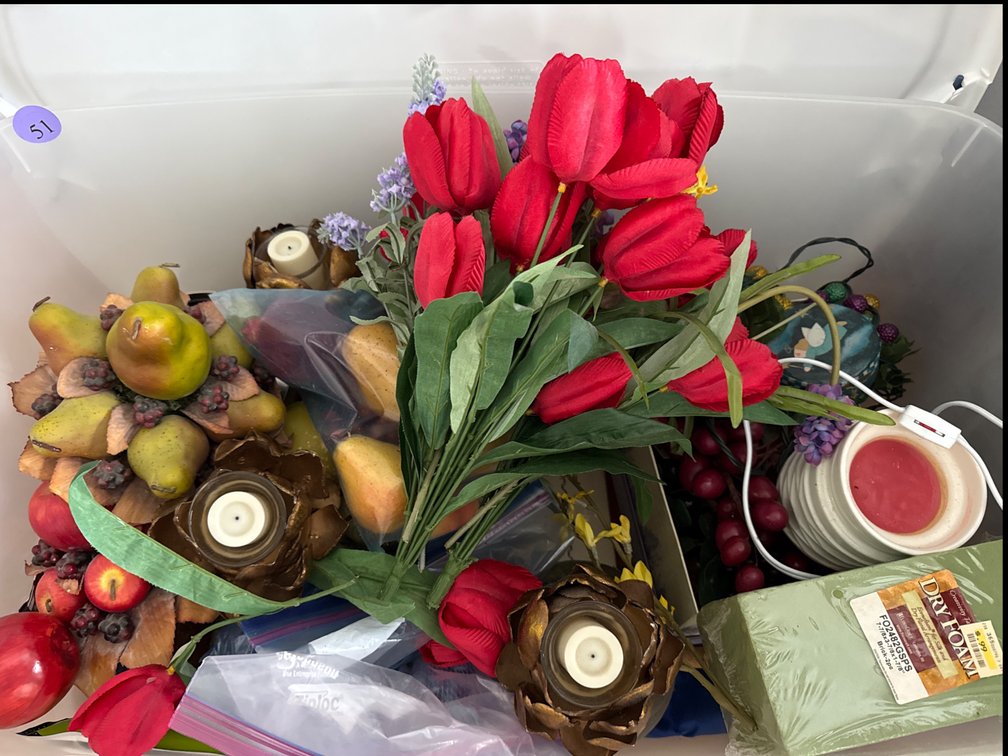 Faux Fruit, Silk Flowers and Candles 