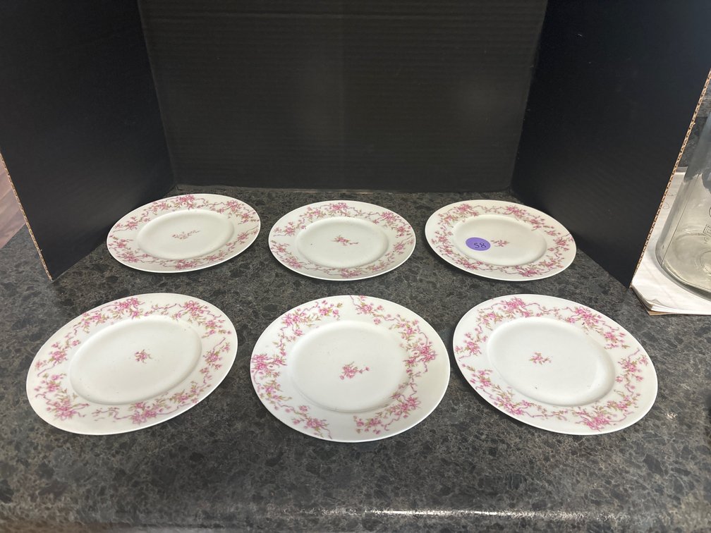 6 porcelain dessert plates, marked Silesia