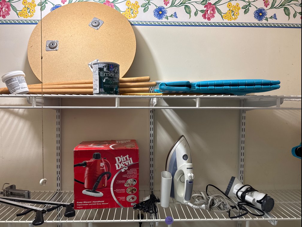 Contents of Laundry Closet Shelves 