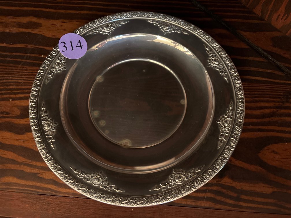 Sterling dish, 8.5” in diameter