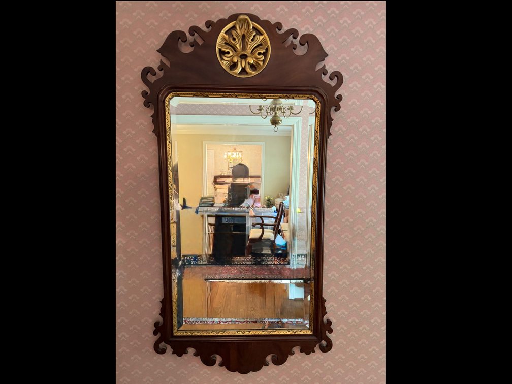 Henkel Harris Mahogany Carved Wood Mirror 