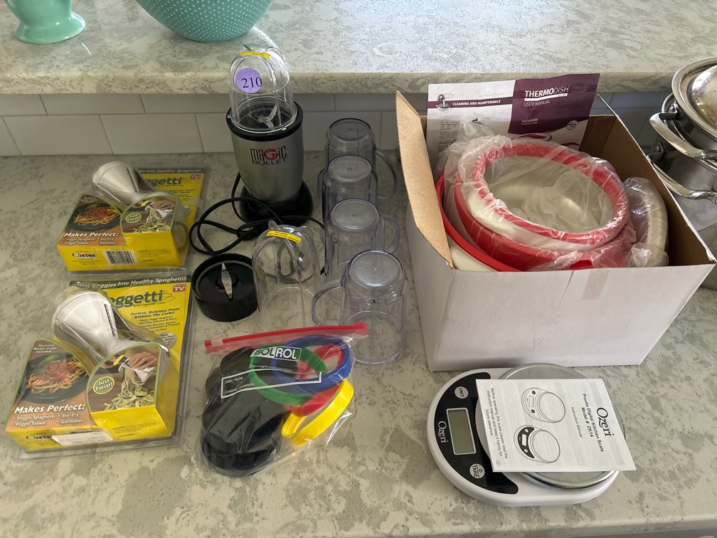 Magic Bullet; Thermo Dish; Oster scale; spiralizers for veggies