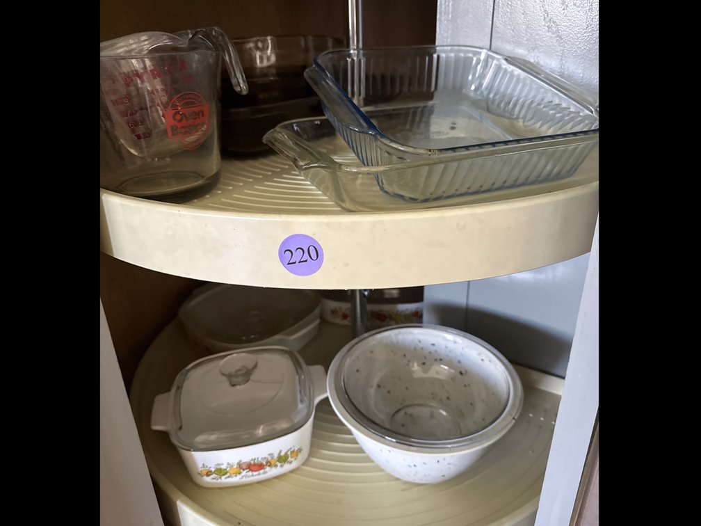 Contents of Corner Kitchen Cabinet 